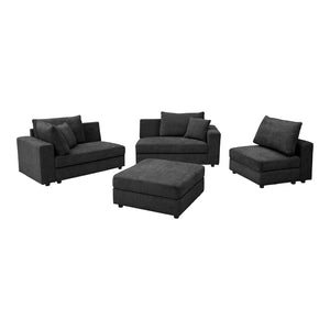 Πολυμορφικός καναπές Navaro  ύφασμα ανθρακί 281x256x85εκ - Pakobazaar