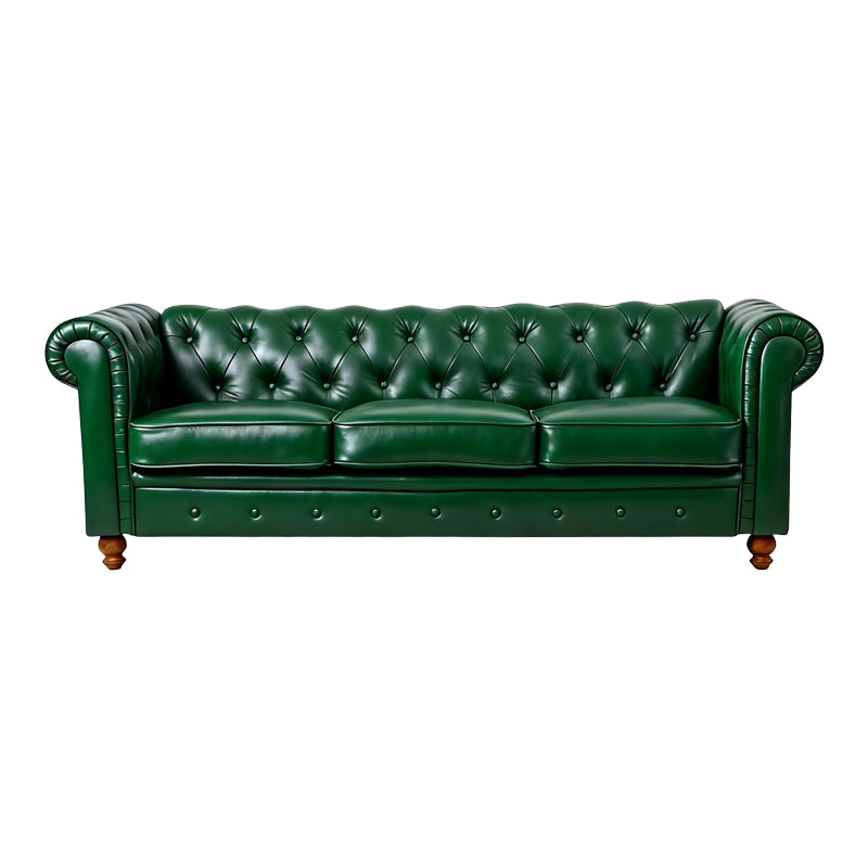 Kαναπές τριθέσιος τ. Chesterfield  pu κυπαρισσί 203x84x67εκ - Pakobazaar