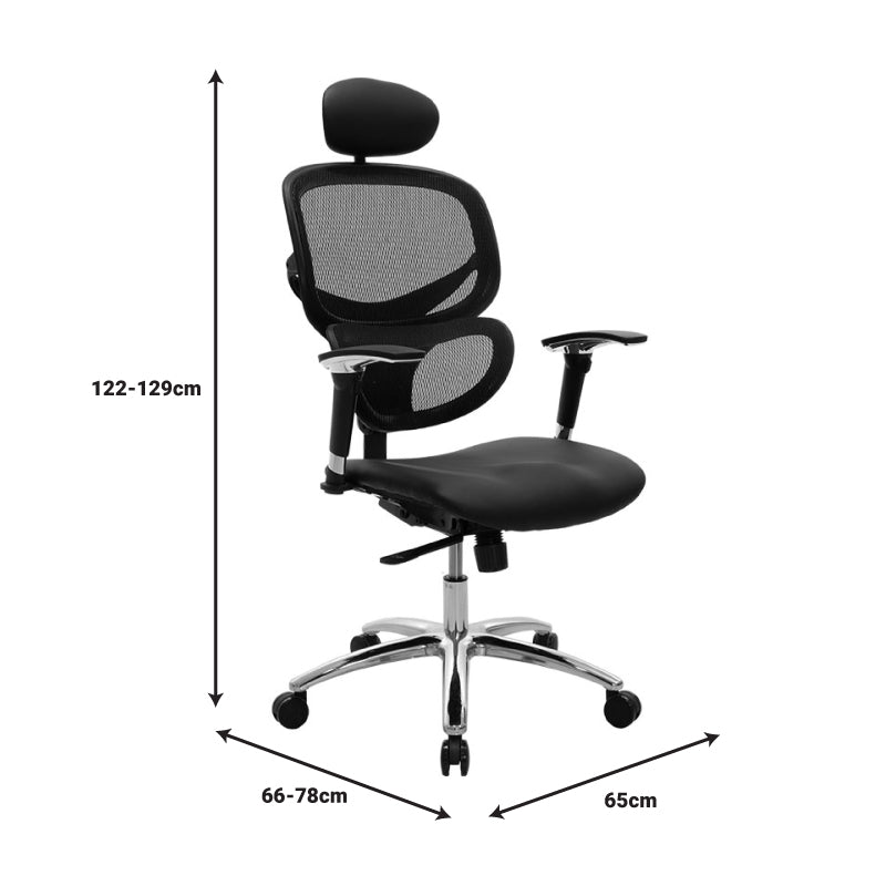 Καρέκλα γραφείου διευθυντή Freedom  Premium Quality μαύρο pu-mesh - Pakobazaar