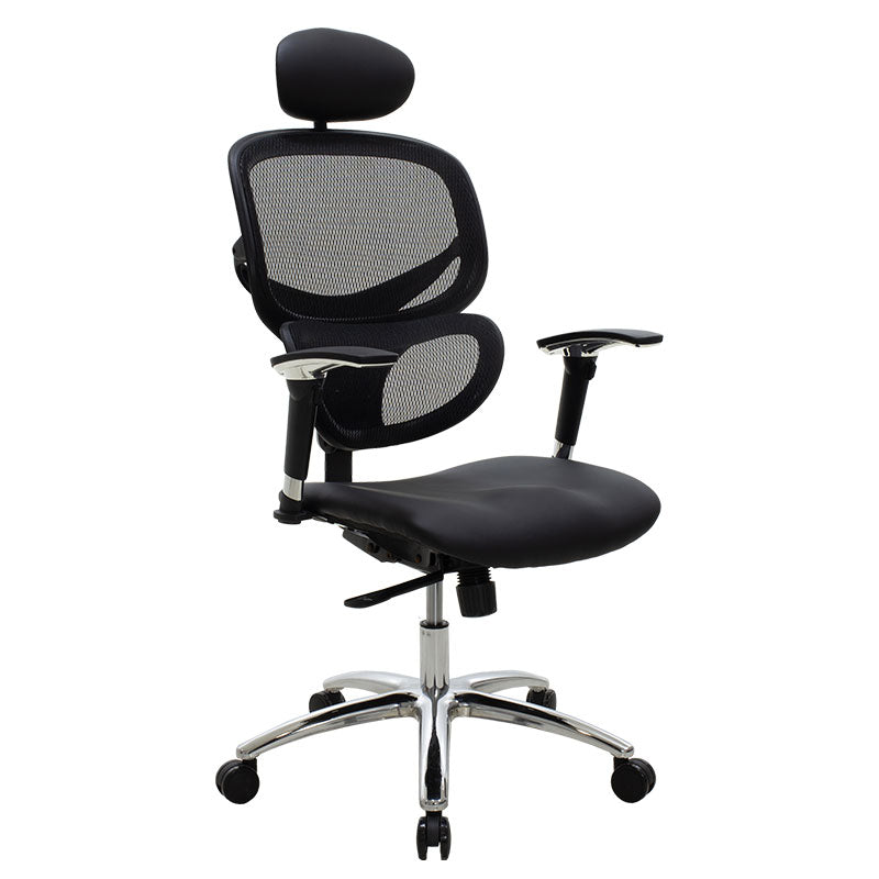 Καρέκλα γραφείου διευθυντή Freedom  Premium Quality μαύρο pu-mesh - Pakobazaar
