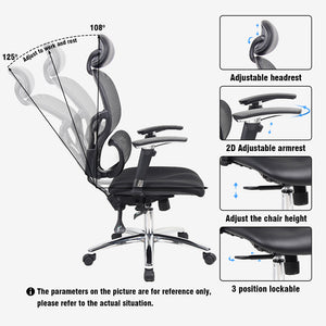 Καρέκλα γραφείου διευθυντή Freedom  Premium Quality μαύρο pu-mesh - Pakobazaar