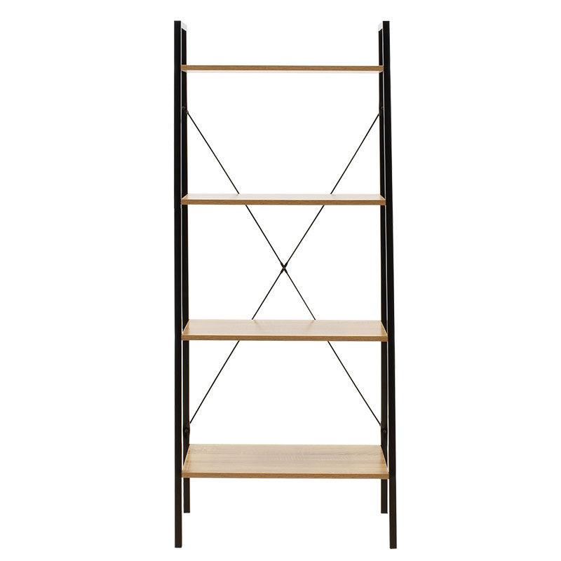 Βιβλιοθήκη- Ραφιέρα Ramon  φυσικό-μαύρο 60x23x145,5εκ - Pakobazaar
