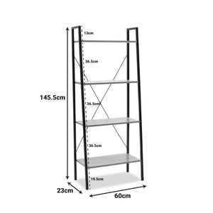 Βιβλιοθήκη- Ραφιέρα Ramon  φυσικό-μαύρο 60x23x145,5εκ - Pakobazaar