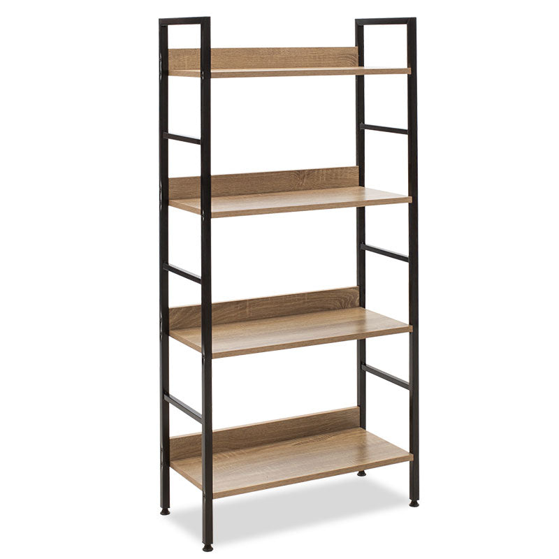 Βιβλιοθήκη- Ραφιέρα Ramon  φυσικό-μαύρο 60x28x125,5εκ - Image 1