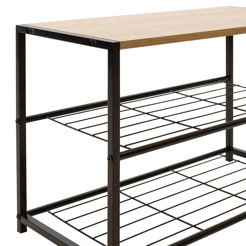 Παπουτσοθήκη Ramon  6 ζευγών φυσικό-μαύρο 63x30x43εκ - Image 4