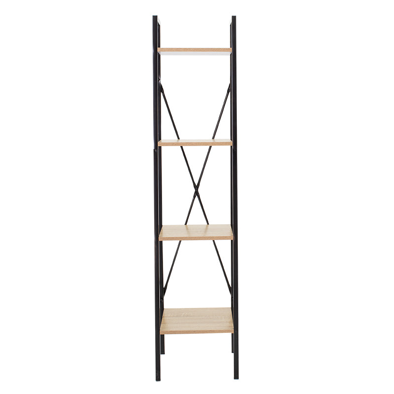 Βιβλιοθήκη Ramon  φυσικό-μαύρο 34x32,5x148εκ - Pakobazaar