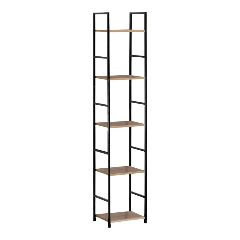 Βιβλιοθήκη Azuel  φυσικό-μαύρο μέταλλο 29x23.5x144εκ - Pakobazaar