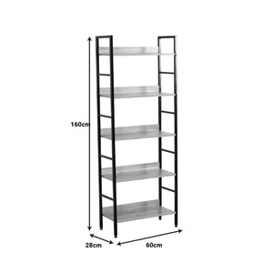 Βιβλιοθήκη Ramon  φυσικό-μαύρο μέταλλο 60x28x160εκ - Pakobazaar
