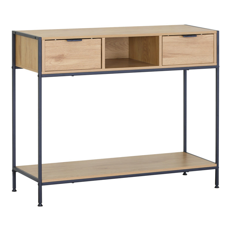 Κονσόλα Regando  σε oak απόχρωση με μαύρο μέταλλο 100x35x80εκ - Pakobazaar