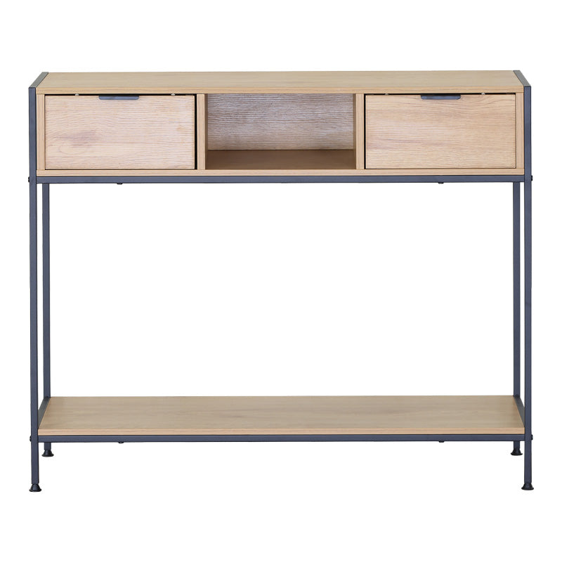 Κονσόλα Regando  σε oak απόχρωση με μαύρο μέταλλο 100x35x80εκ - Pakobazaar