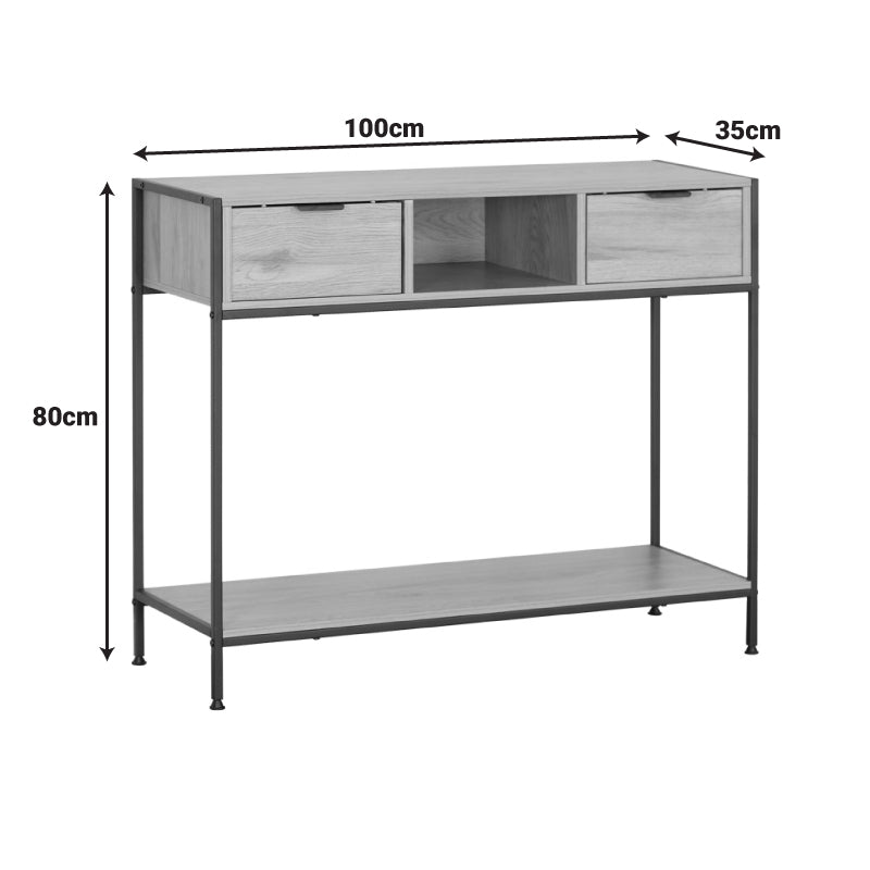 Κονσόλα Regando  σε oak απόχρωση με μαύρο μέταλλο 100x35x80εκ - Pakobazaar