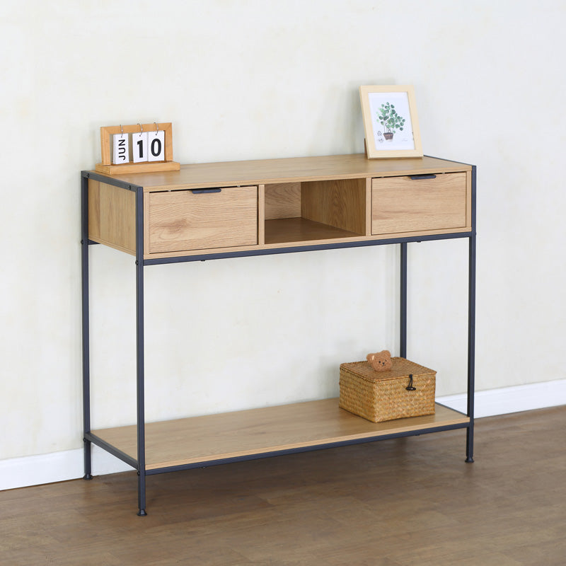 Κονσόλα Regando  σε oak απόχρωση με μαύρο μέταλλο 100x35x80εκ - Pakobazaar
