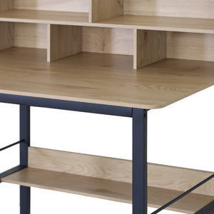 Γραφείο εργασίας Biuro  oak- μαύρο μέταλλο 120x60x103εκ - Pakobazaar