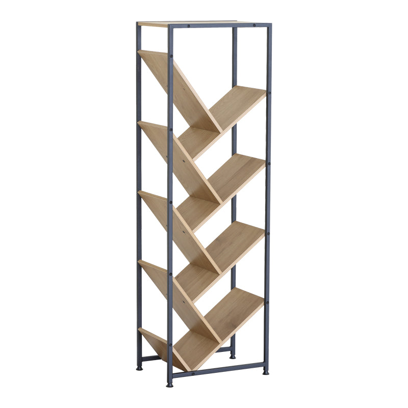 Βιβλιοθήκη Orunta  oak- μαύρο μέταλλο 40x26.5x125εκ - Pakobazaar