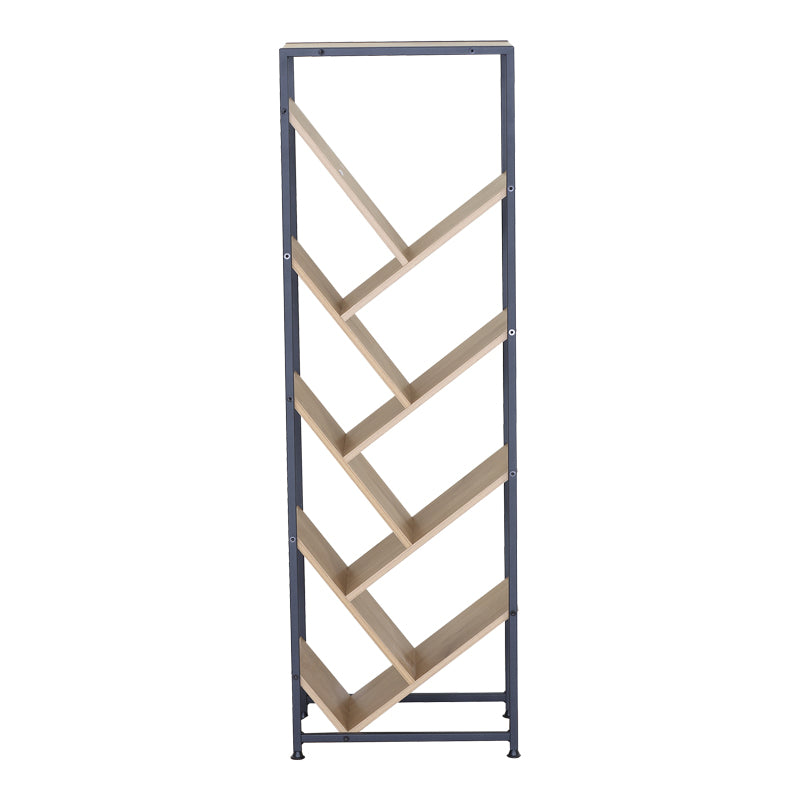 Βιβλιοθήκη Orunta  oak- μαύρο μέταλλο 40x26.5x125εκ - Pakobazaar