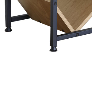 Βιβλιοθήκη Orunta  oak- μαύρο μέταλλο 40x26.5x125εκ - Pakobazaar
