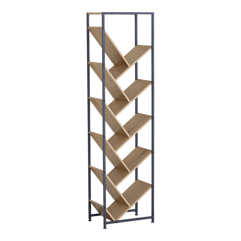 Βιβλιοθήκη Orunta  oak- μαύρο μέταλλο 40x26.5x150εκ - Pakobazaar