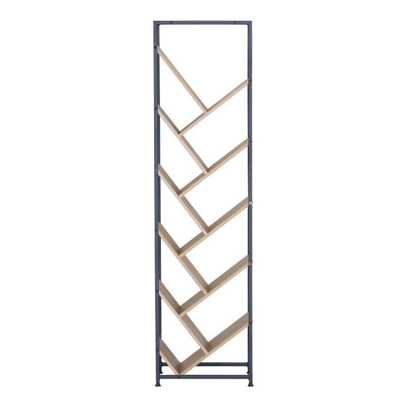Βιβλιοθήκη Orunta  oak- μαύρο μέταλλο 40x26.5x150εκ - Pakobazaar
