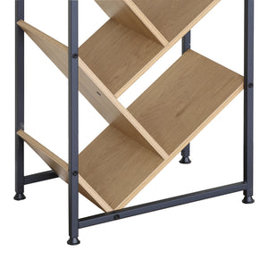 Βιβλιοθήκη Orunta  oak- μαύρο μέταλλο 40x26.5x150εκ - Pakobazaar