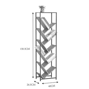 Βιβλιοθήκη Orunta  oak- μαύρο μέταλλο 40x26.5x150εκ - Pakobazaar