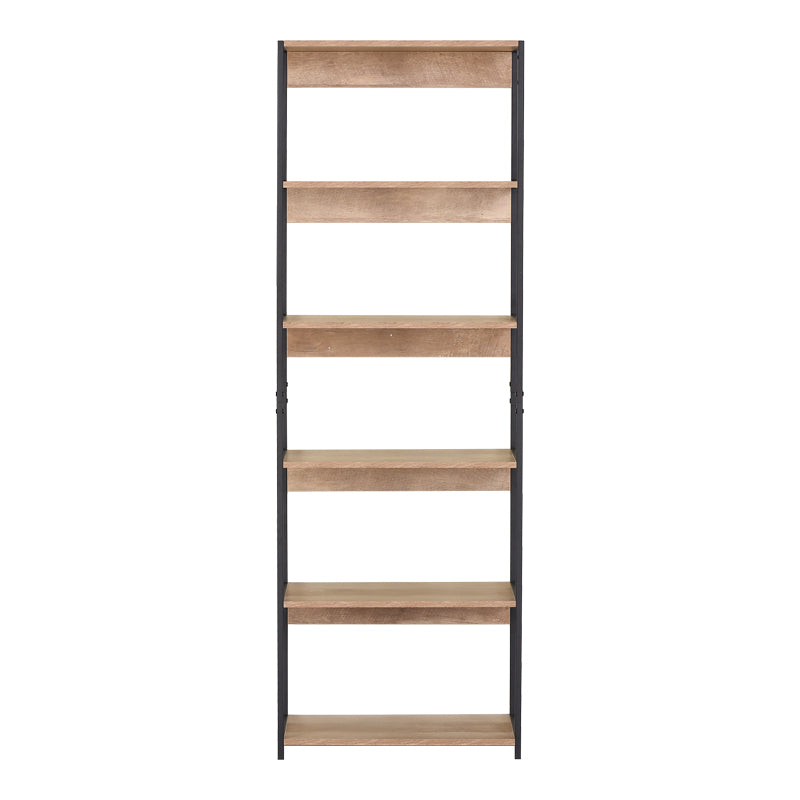 Βιβλιοθήκη Kaliano  oak-μαύρο μέταλλο 59.5x35x176.5εκ - Pakobazaar