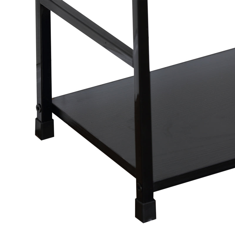 Βιβλιοθήκη Manlo  μαύρο μέταλλο 58.6x23.5x144εκ