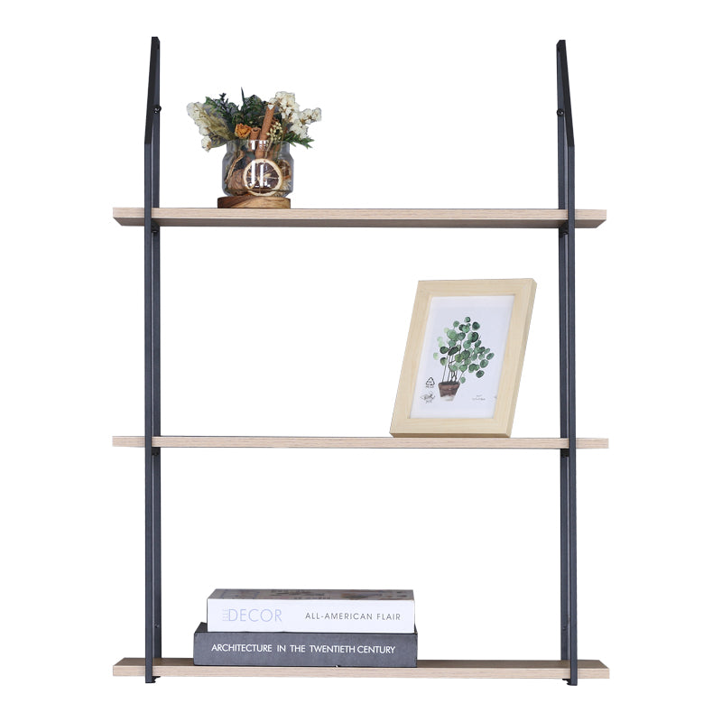 Ραφιέρα τοίχου Fema  oak με μαύρο μέταλλο 60x20x80εκ