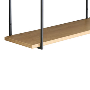 Ραφιέρα τοίχου Fema  oak με μαύρο μέταλλο 60x20x52εκ - Pakobazaar
