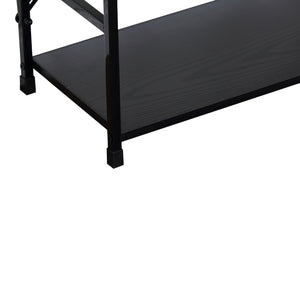 Βιβλιοθήκη-ραφιέρα Manlo  μαύρο μέταλλο 58.6x23.5x80εκ - Pakobazaar