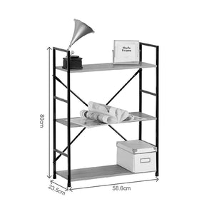 Βιβλιοθήκη-ραφιέρα Manlo  μαύρο μέταλλο 58.6x23.5x80εκ - Pakobazaar
