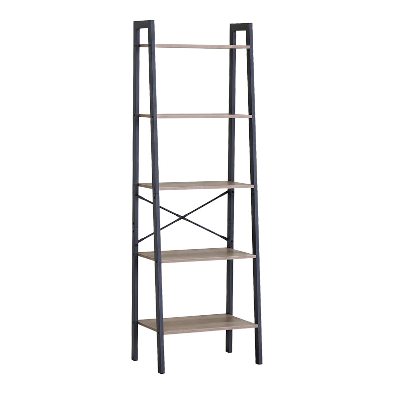 Βιβλιοθήκη Jebia  oak με μαύρο μέταλλο 56x37x172.2εκ