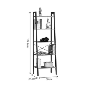 Βιβλιοθήκη Jebia  oak με μαύρο μέταλλο 56x37x172.2εκ - Pakobazaar