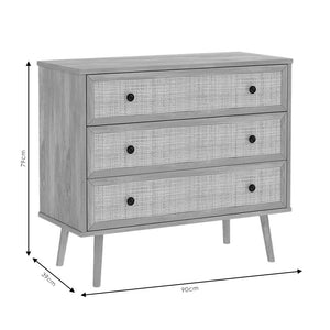 Συρταριέρα Oslo  3ων συρταριών sonoma 90x39x79εκ - Pakobazaar