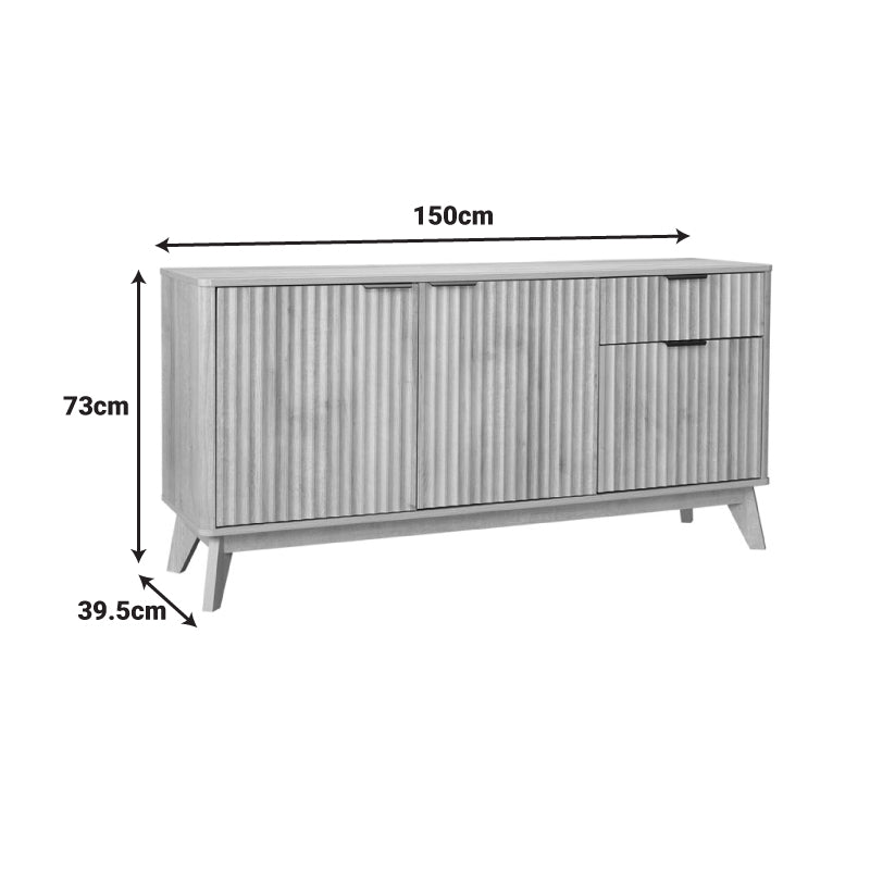 Μπουφές Hamea  mdf σε φυσική απόχρωση 150x39,5x73εκ - Pakobazaar