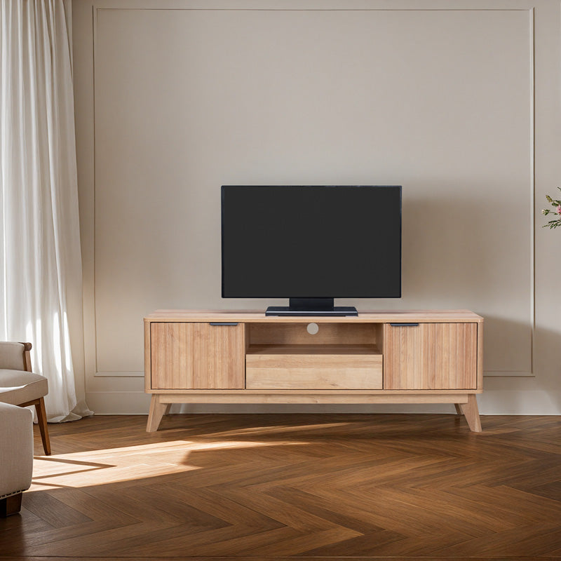 Έπιπλο τηλεόρασης Hamea  mdf σε φυσική απόχρωση 145x39,5x49εκ - Pakobazaar