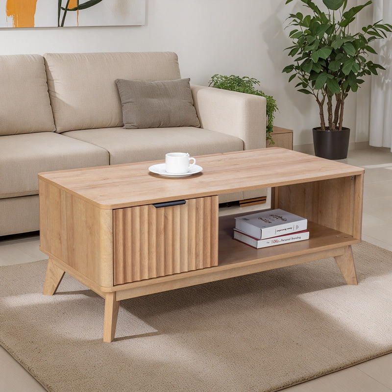 Τραπέζι σαλονιού Hamea  mdf σε φυσική απόχρωση 110x55,2x45εκ - Pakobazaar