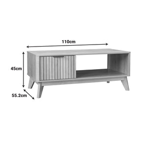 Τραπέζι σαλονιού Hamea  mdf σε φυσική απόχρωση 110x55,2x45εκ - Pakobazaar
