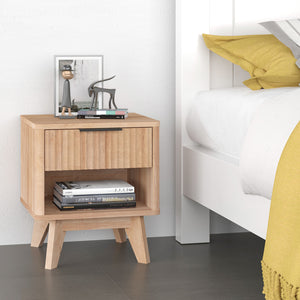 Κομοδίνο Hamea  mdf σε φυσική απόχρωση 45x39.5x50.2εκ - Pakobazaar