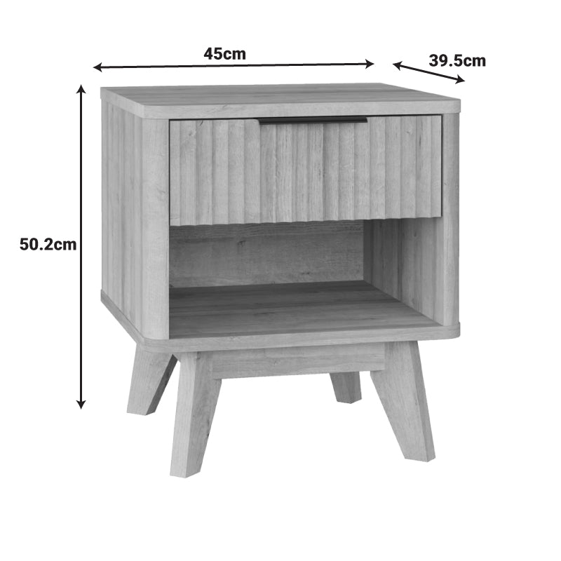 Κομοδίνο Hamea  mdf σε φυσική απόχρωση 45x39.5x50.2εκ - Pakobazaar
