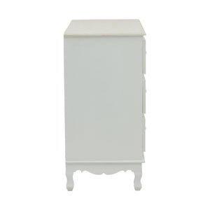 Συρταριέρα Pazlen Inart mdf σε λευκή αντικέ απόχρωση 80x40x80εκ - Pakobazaar