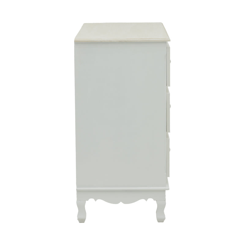 Συρταριέρα Pazlen Inart mdf σε λευκή αντικέ απόχρωση 80x40x80εκ - Pakobazaar