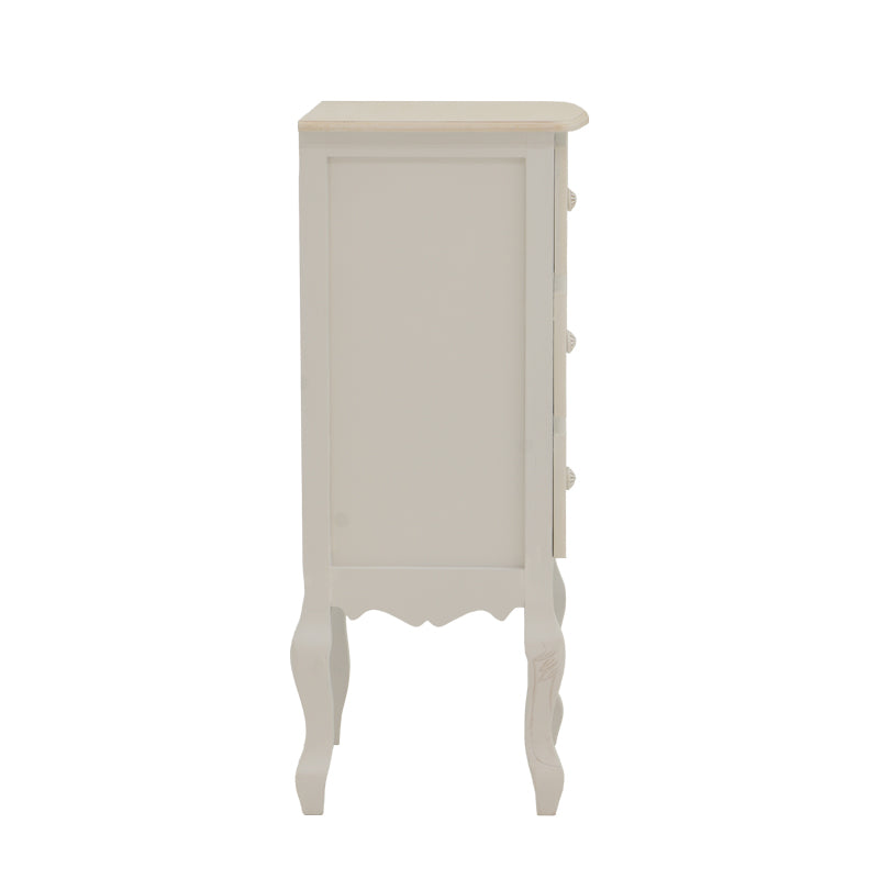 Κομοδίνο Pazlen Inart mdf σε λευκή αντικέ απόχρωση 40x34.5x82εκ - Image 4