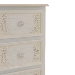 Κομοδίνο Pazlen Inart mdf σε λευκή αντικέ απόχρωση 40x34.5x82εκ - Image 5