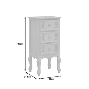 Κομοδίνο Pazlen Inart mdf σε λευκή αντικέ απόχρωση 40x34.5x82εκ - Image 6