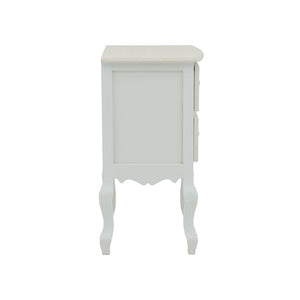 Κομοδίνο Pazlen Inart mdf σε λευκή αντικέ απόχρωση 40x45x65εκ - Pakobazaar