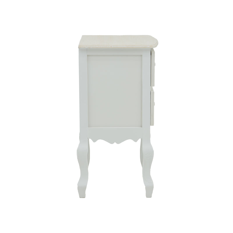 Κομοδίνο Pazlen Inart mdf σε λευκή αντικέ απόχρωση 40x45x65εκ - Pakobazaar