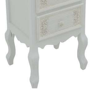 Κομοδίνο Pazlen Inart mdf σε λευκή αντικέ απόχρωση 40x45x65εκ - Pakobazaar