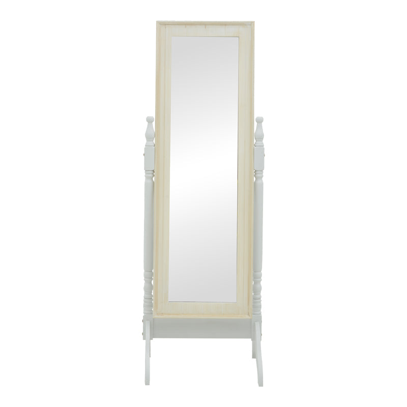 Καθρέπτης Malone Inart mdf σε λευκή αντικέ απόχρωση 55x50x160εκ - Pakobazaar