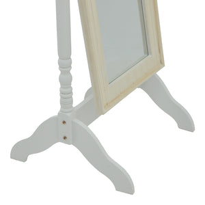 Καθρέπτης Malone Inart mdf σε λευκή αντικέ απόχρωση 55x50x160εκ - Pakobazaar
