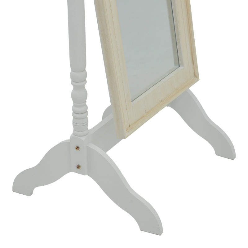 Καθρέπτης Malone Inart mdf σε λευκή αντικέ απόχρωση 55x50x160εκ - Pakobazaar